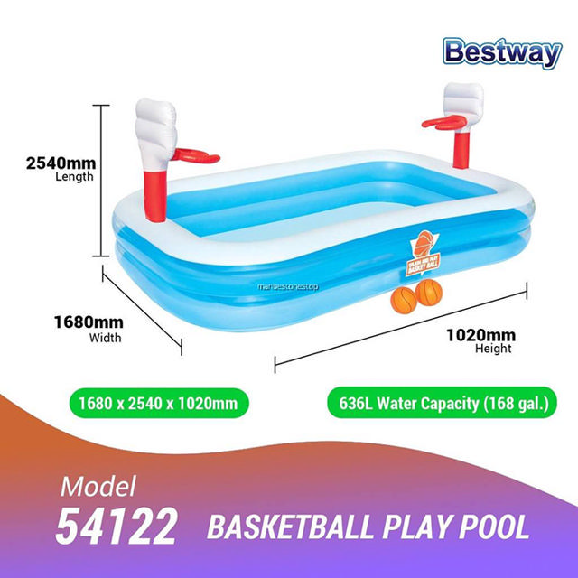 BESTWAY 54122 BASKETBALL PLAY KIDS POOL 100X66X40CM