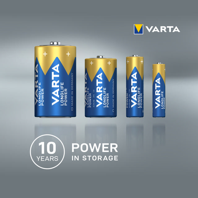 VARTA LONGLIFE POWER ALKALINE BATTERIES AAA, MICRO, LR03, 1,5V, 4-PACK