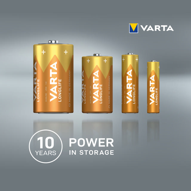 VARTA LONGLIFE ALKALINE BATTERIES AAA, MICRO, LR03, 1,5V, 4-PACK