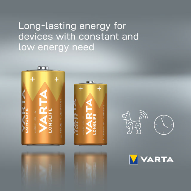 VARTA LONGLIFE ALKALINE BATTERIES C, BABY, LR14, 1,5V, 2-PACK