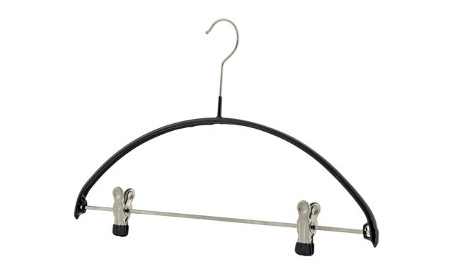 MAWA CLOTHES HANGER WITH CLIPS BLACK