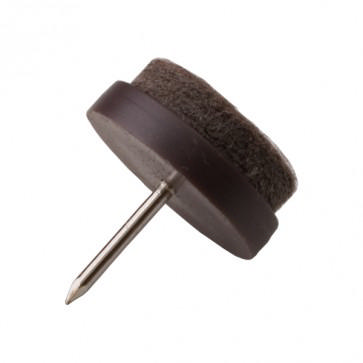 P W 8PCS 20mm FELT GLIDER WITH NAIL BROWN