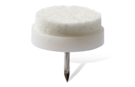 P W 8PCS 20mm FELT GLIDER WITH NAIL WHITE