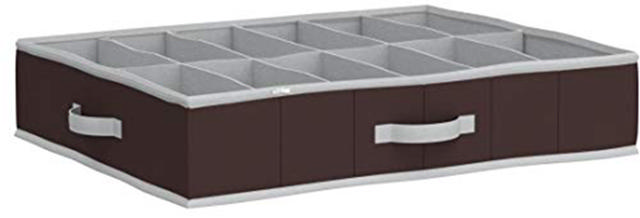 DOMOPAK 12-COMPARTMENT SHOE ORGANIZER BROWN