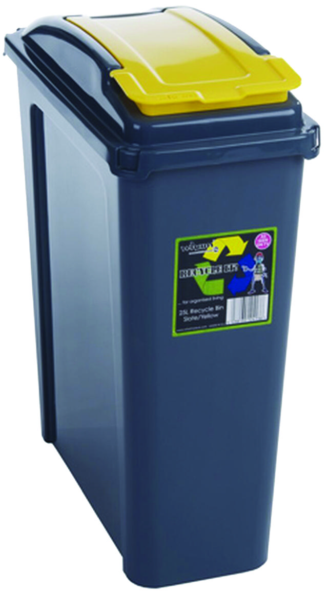 RECYCLE SLIM BIN 25L GRAPH/YEL