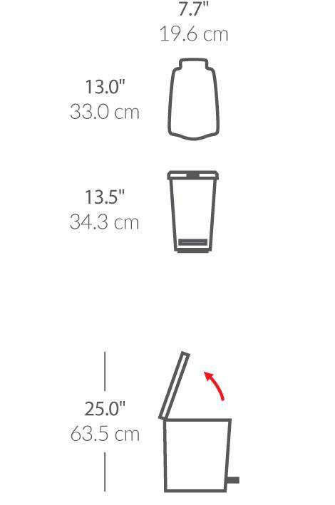 SIMPLEHUMAN ΛΕΠΤΟΣ ΠΛΑΣΤΙΚΟΣ ΚΑΔΟΣ ΑΣΠΡΟΣ 10L