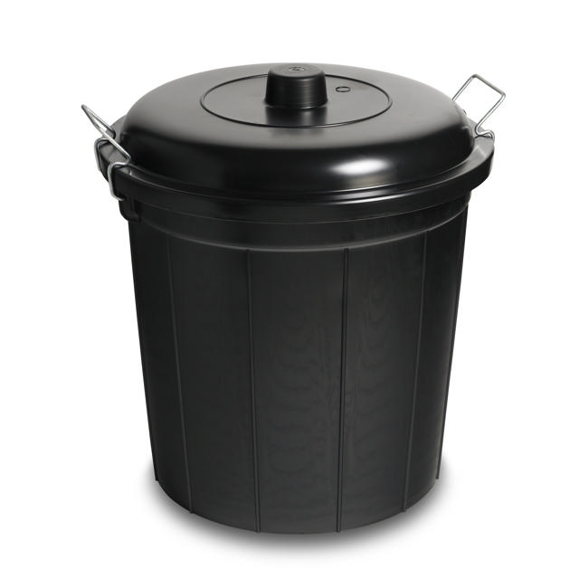 DUSTBIN 56L BLACK COMPLETE