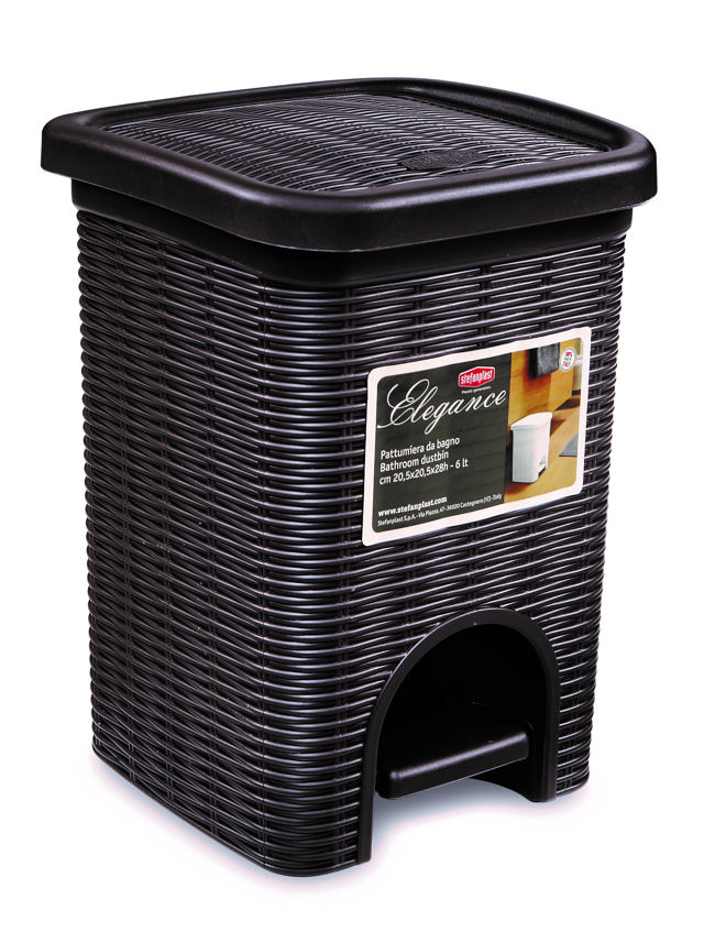 STEFANPLAST ELEGANCE BATHROOM DUSTBIN 6LT MOKA