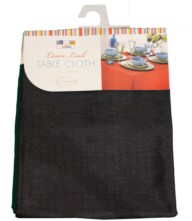 LINEN LOOK TABLECLOTH 140X240CM 4 ASSORTED COLORS