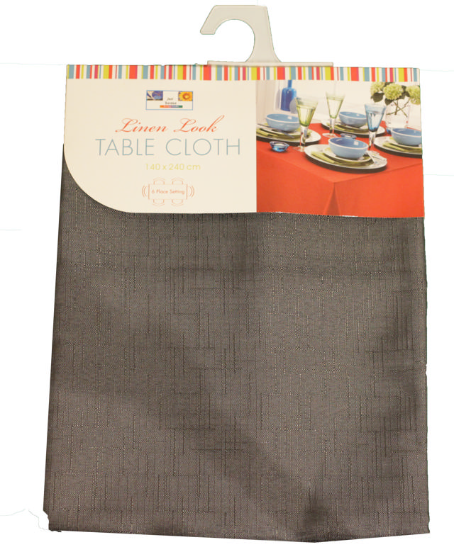 LINEN LOOK TABLECLOTH 140X240CM 4 ASSORTED COLORS