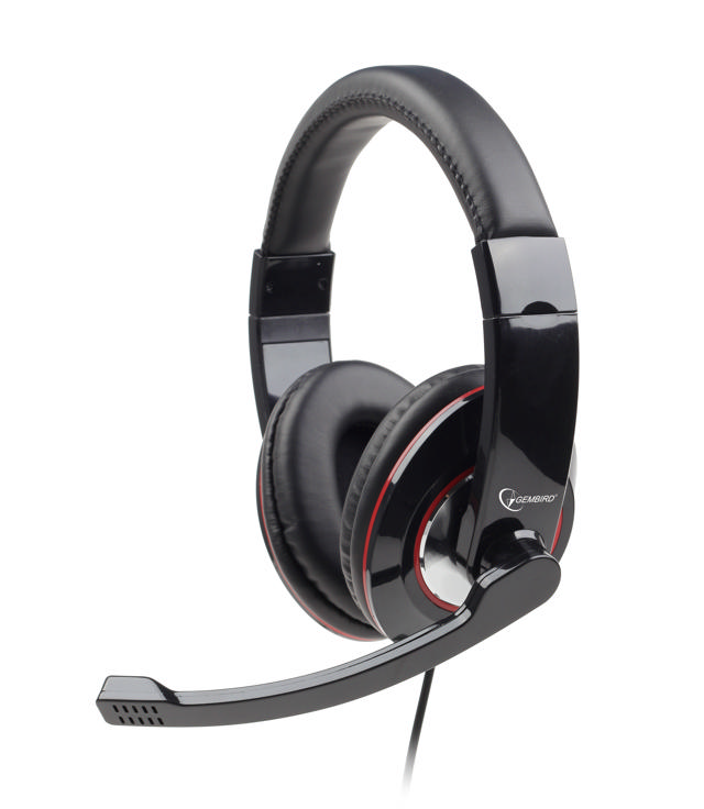 GEMBIRD STEREO HEADSET, GLOSSY BLACK