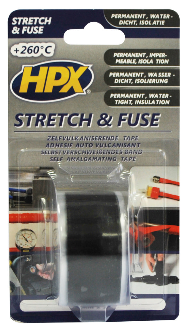 HPX STRETCH & FUSE BLACK 25MMX3M