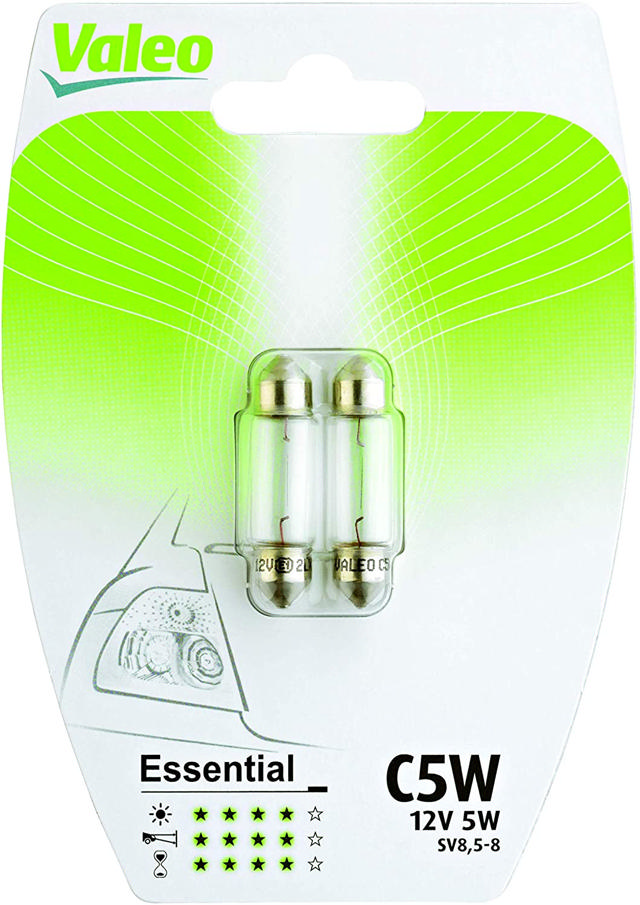 VALEO ΛΑΜΠΑ C5W ESSENTIAL 12V 5W BLISTER x 2