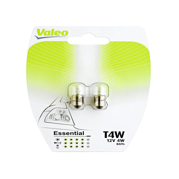 VALEO ΛΑΜΠΑ T4W ESSENTIAL 12V 4W BLISTER x 2