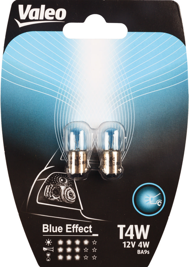 VALEO ΛΑΜΠΑ T4W BLUE EFFECT 12V 4W BLISTER x 2