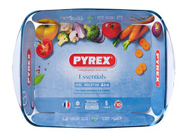 PYREX 240B000 ESSENTIALS GLASS RECTANGULAR ROASTER 4,5L