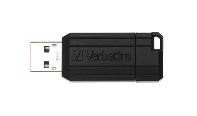 VERBATIM 64GB PINSTRIPE USB DRIVE BLACK