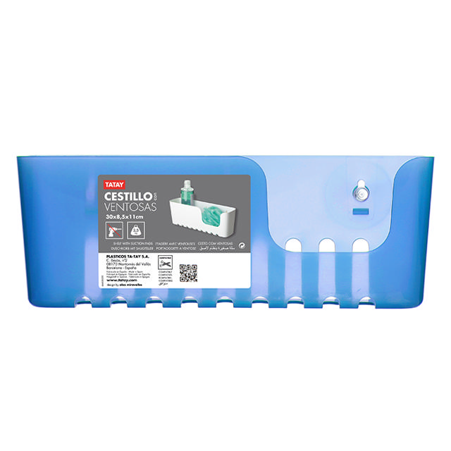 TATAY LARGE CORNER BASKET SUCTION BLUE