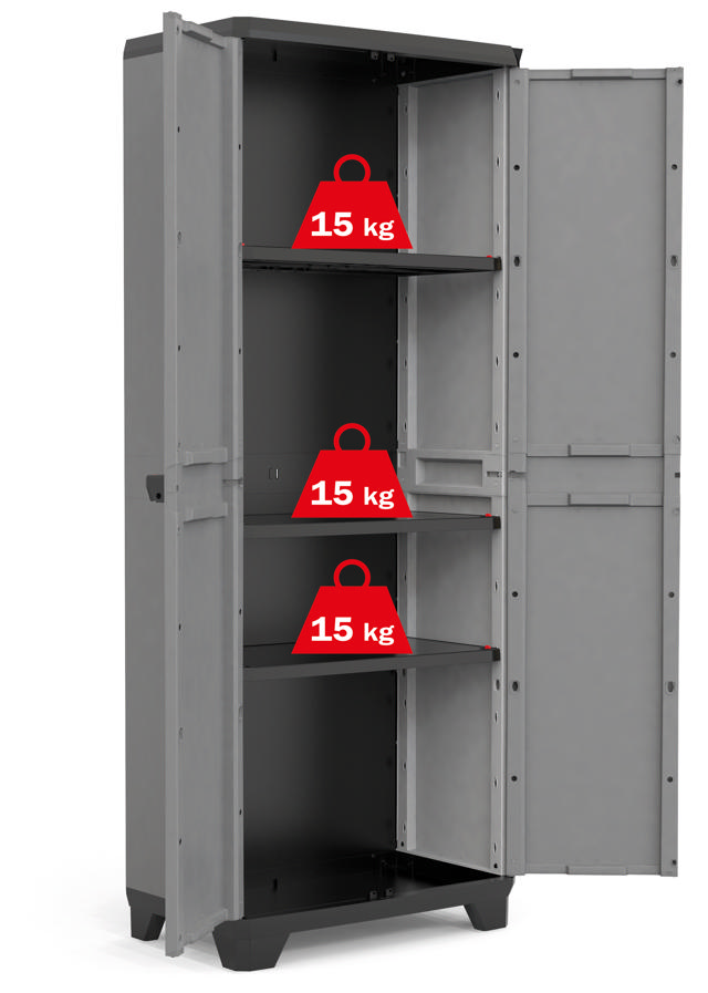 KETER KIS STILO HIGH CABINET WITH 3 SHELVES 68X39X173CM