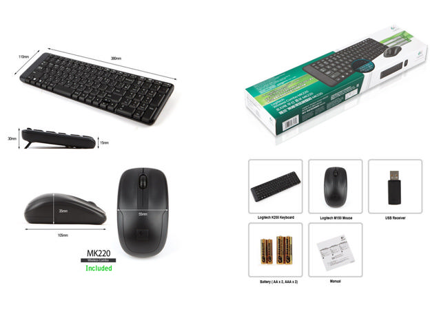 LOGITECH MK220 WIRLESS COMBO KEYBOARD AND MOUSE US