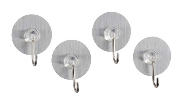 WENKO STAT-LOC HOOKS 4PCS 3.8 SLV