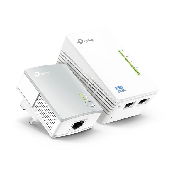 TP-LINK AV600 POWERLINE HOMEPLUG WI-FI EXTENDER WITH 2 LAN PORTS, STARTER KIT