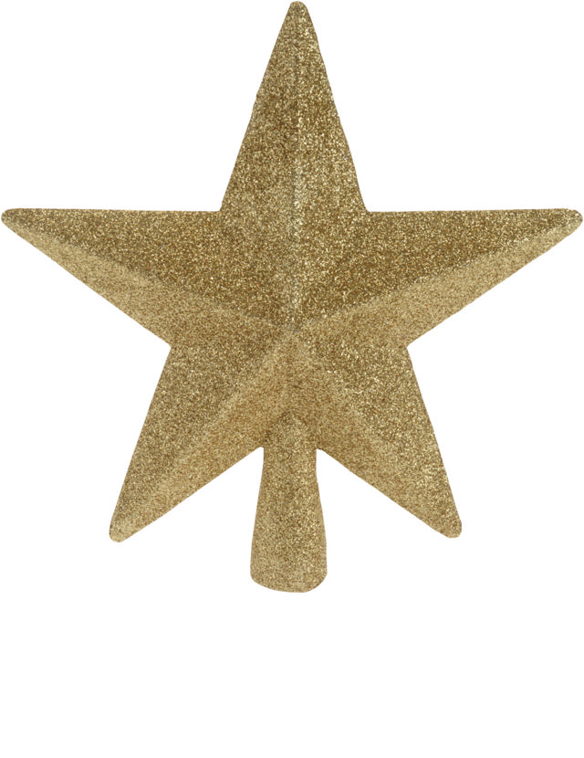 XMAS TREE TOP STAR 19CM GOLD GLITTER