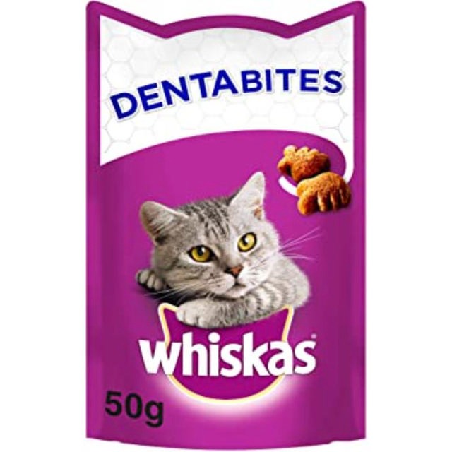 WHISKAS DENTABITES CAT TREATS CHICKEN 50G