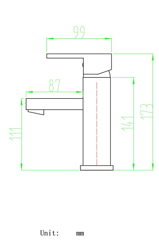 PLUIE RECTA WASH BASIN MIXER 17.3CM