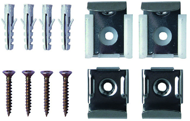 MIRROR CLIPS WITH SCREWS BRASSED 4PCS