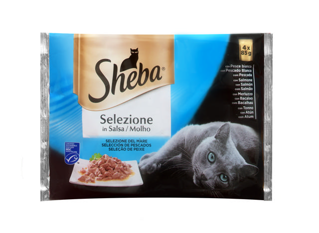 SHEBA WET CAT FOOD FISH 4 PACK 85GR