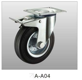 WHEEL A-A04 125X37MM BLACK WITH BRAKE