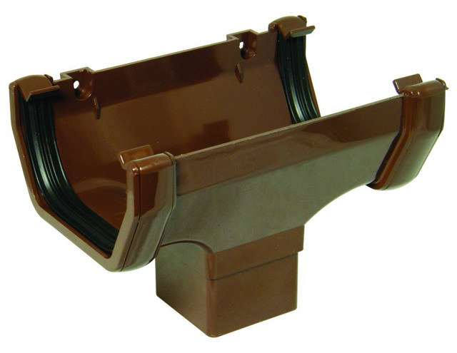 FLOPLAST 114ΜΜ SQUARE GUTTER RUNNING OUTLET