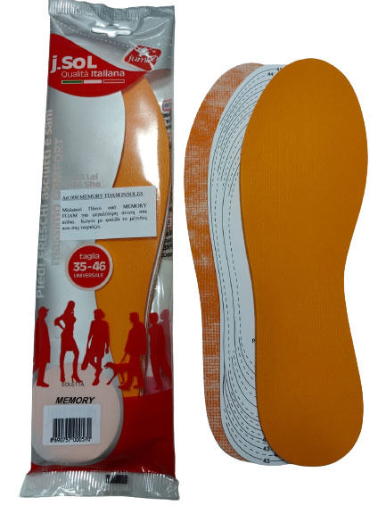 INSOLES MEMORY FOAM FELT SILVER 36-46