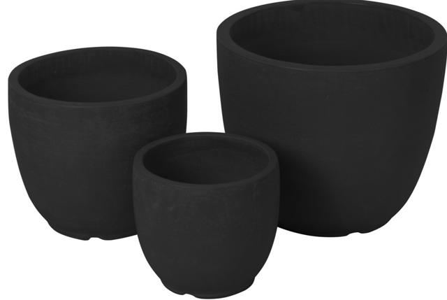 ROUND POT MEDIUM BLACK