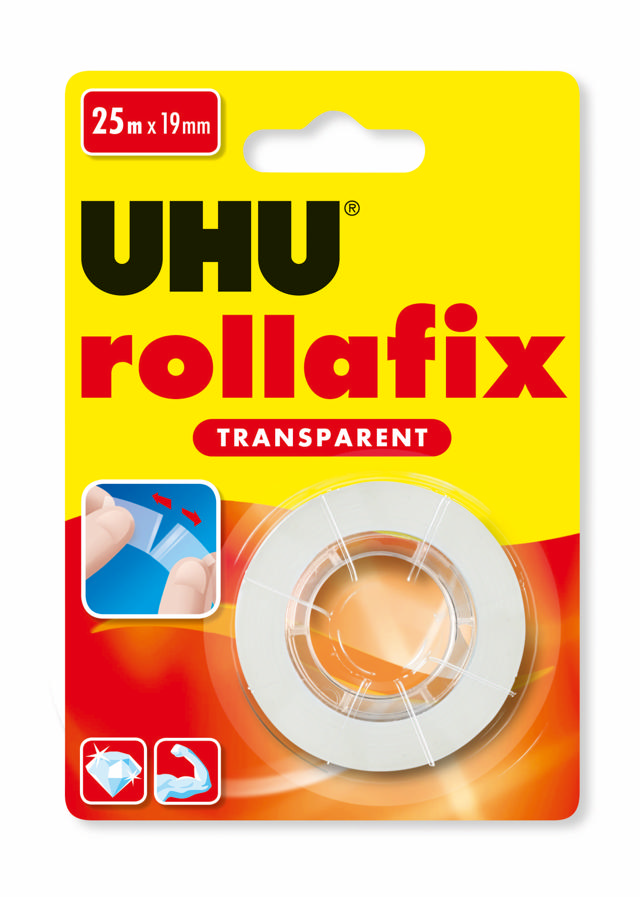 UHU ROLLAFIX TRANSPARENT TAPE 25M X 19MM