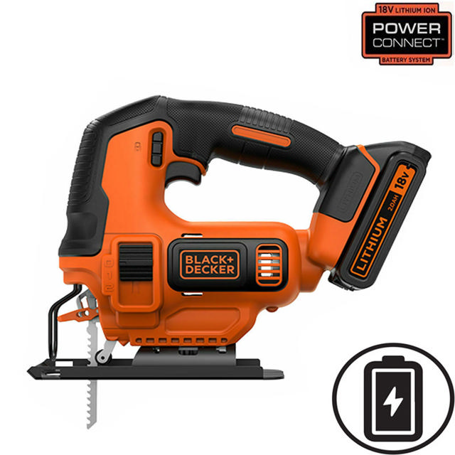 BLACK+DECKER BDCJ18-QW 18V ΗΛΕΚΤΡΙΚΗ ΣΕΓΑ ΜΕ 2.0AH ΜΠΑΤΑΡΙΑ ΚΑΙ ΦΟΡΤΙΣΤΗ 400MA 