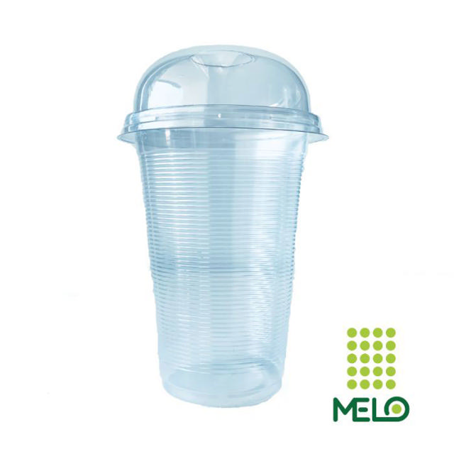 PLASTIC CUP WITH LID 500ML 10PCS