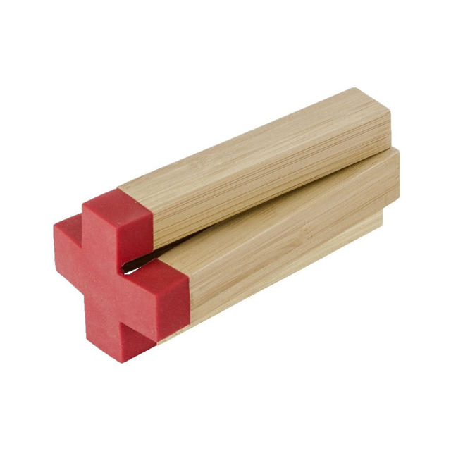 WENKO TRIVET CROSS BAMBOO RED 25.5X25.5X4.5CM