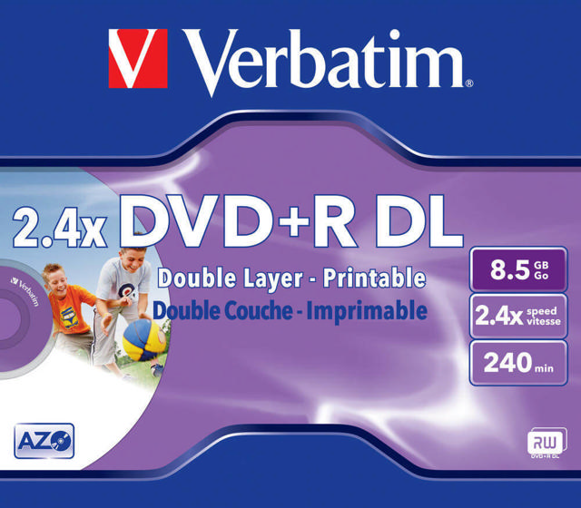 VERBATIM DVD+R DOUBLE 8.5GB PRINTABLE 1PC