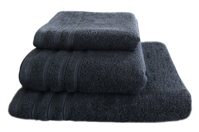 HAND TOWEL BLACK FLUFFY 30X30CM 500GSM