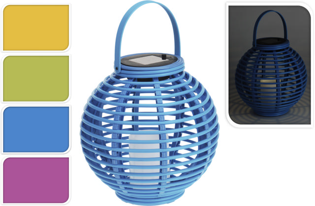 SOLAR LANTERN 295MM 4 ASSORTED COLORS