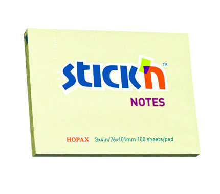 STICK'N 76X101MM 100PCS YLW