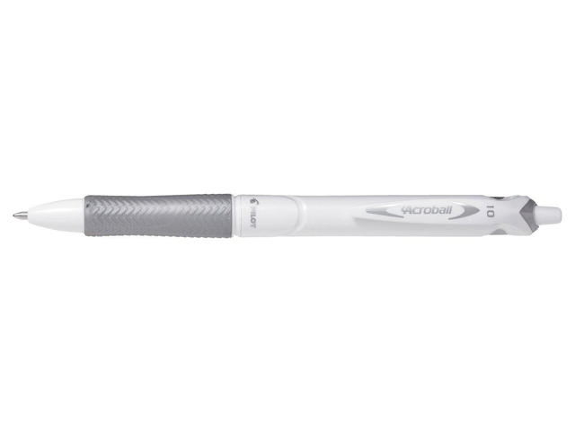 PILOT ACROBALL PURE WHITE PEN MEDIUM BLACK