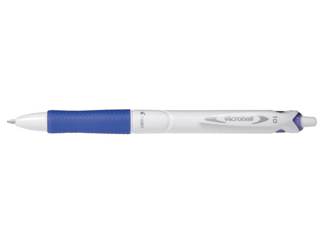 PILOT ACROBALL PURE WHITE PEN MEDIUM BLUE