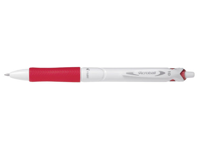 PILOT ACROBALL PURE WHITE PEN MEDIUM RED