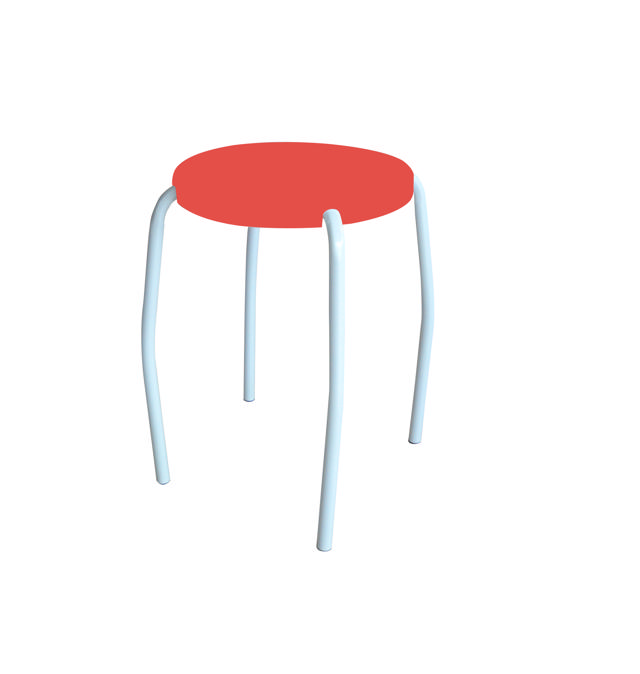 STOOL RED 30Χ30Χ46CM