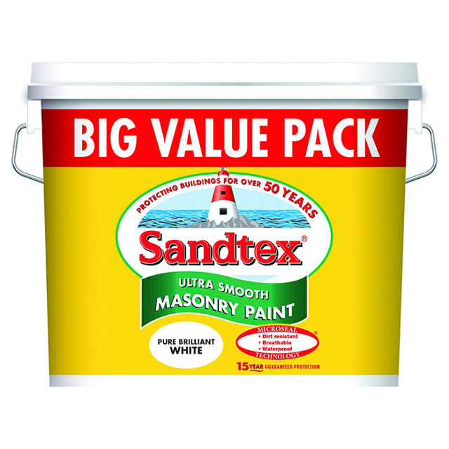 SANDTEX HIGH QUALITY DURABLE EXTERIOR PAINT WHITE 12L