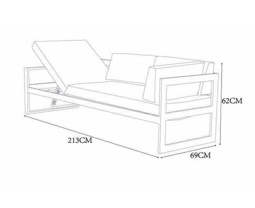 EMILIA CORNER 3PCS SOFA SET 213X69X62CM - WHITE