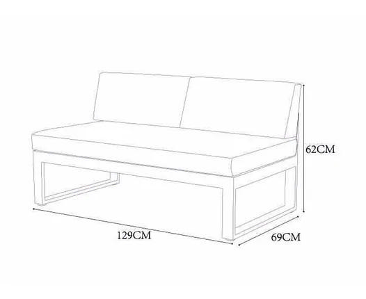 EMILIA CORNER 3PCS SOFA SET 213X69X62CM - WHITE